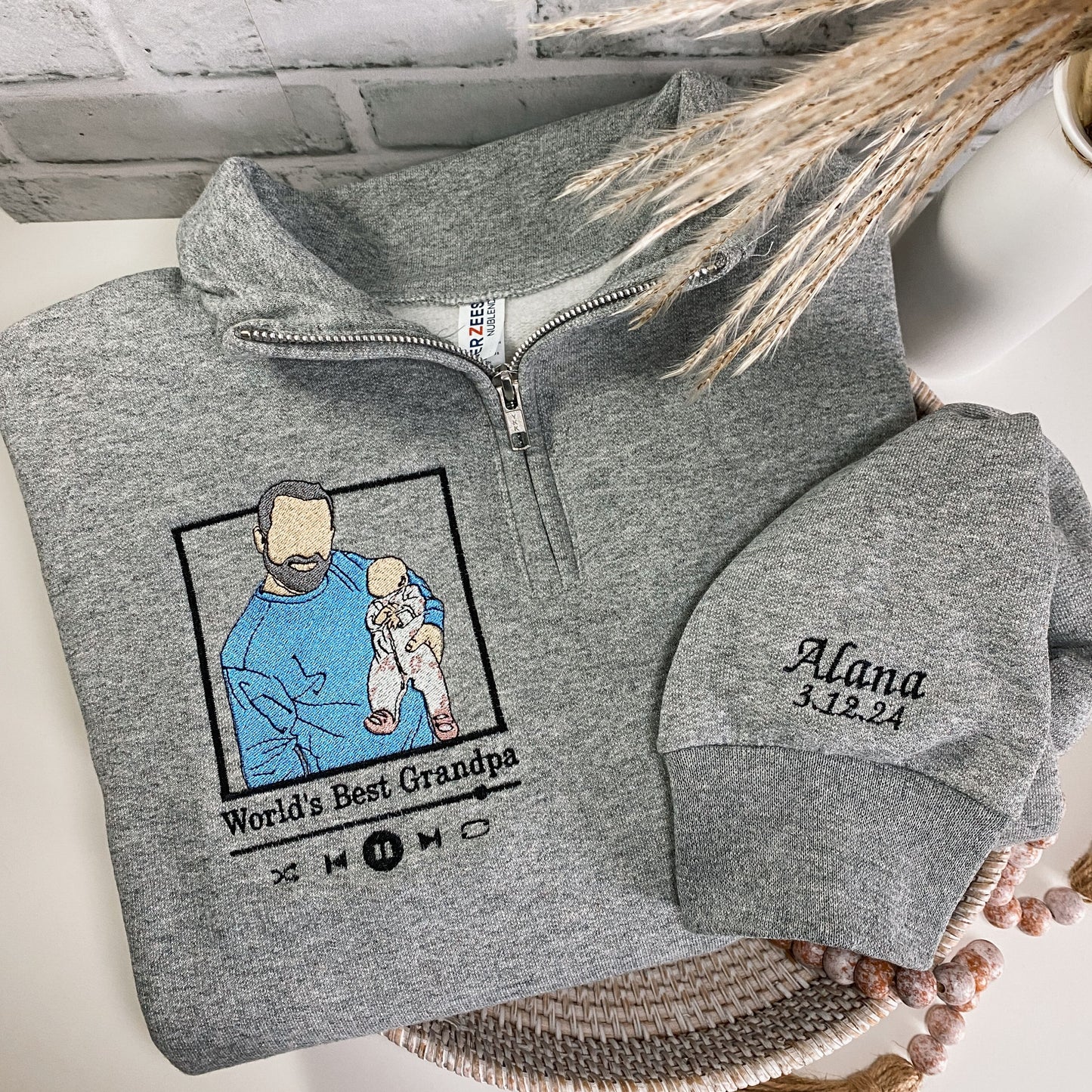 Custom Spotify Album Photo Drawing Chest | Embroidered Apparel
