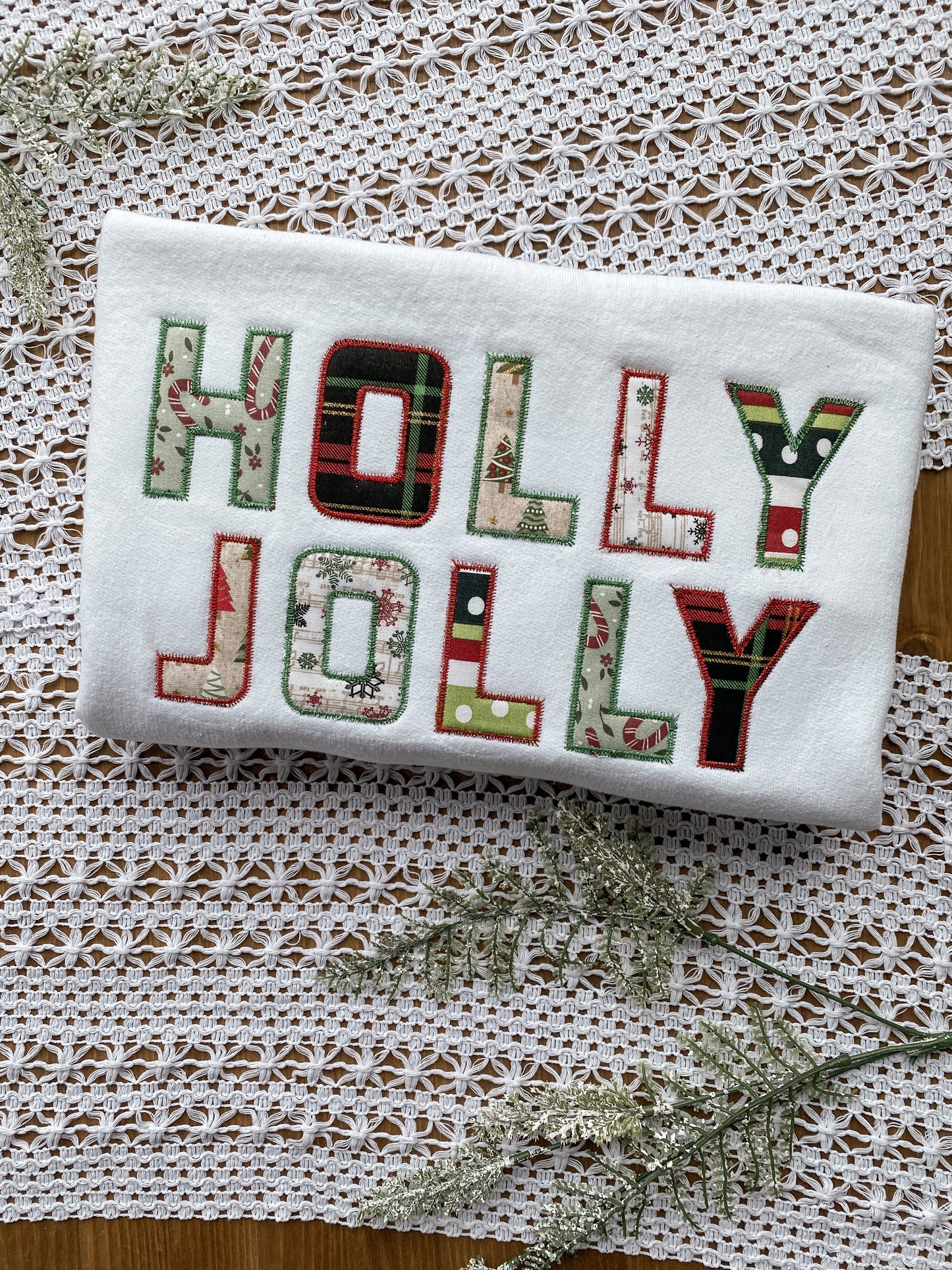 Holly Jolly Appliqué Sweatshirt | Embroidered