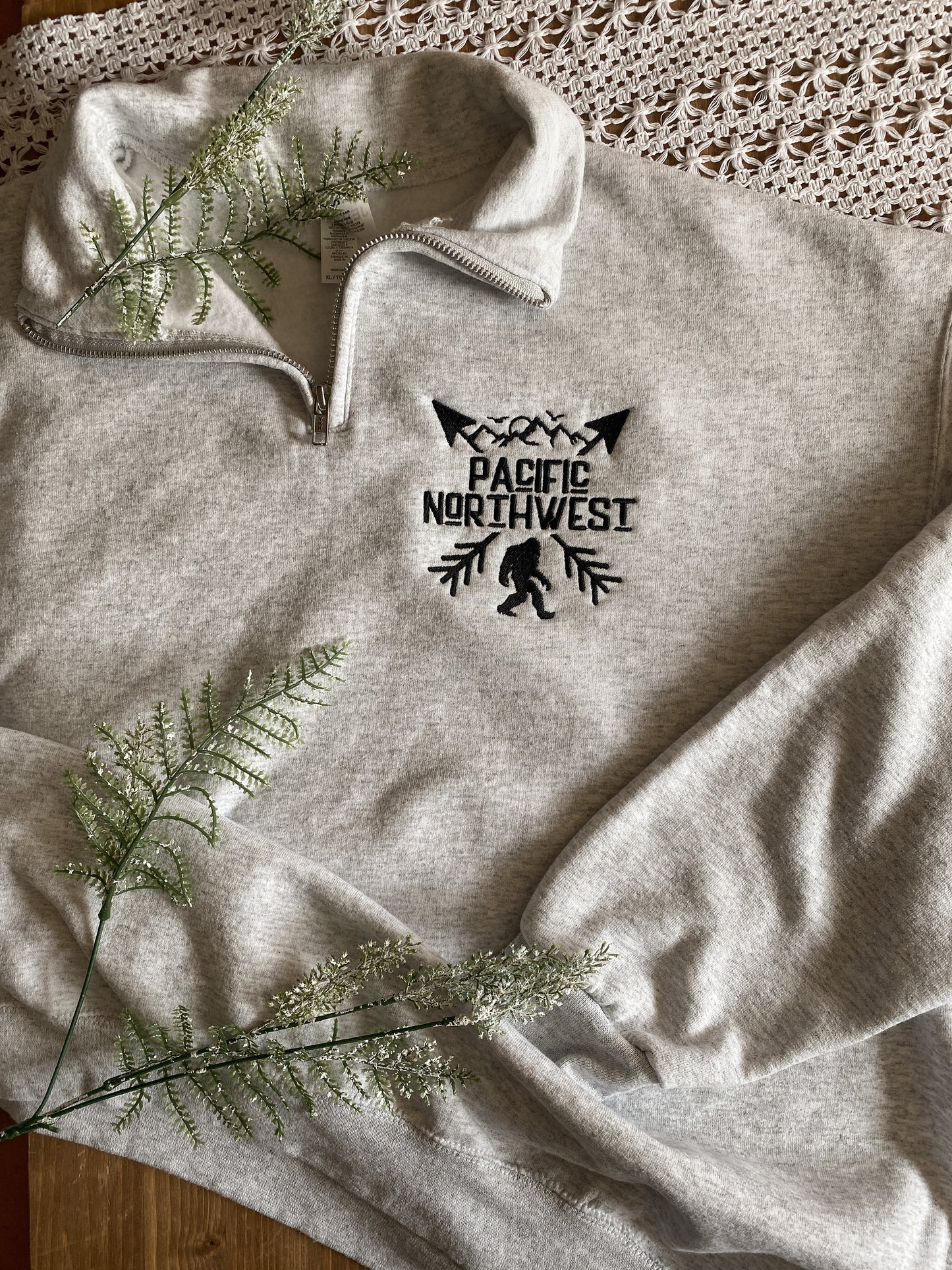 Pacific Northwest Quarter Zip | Embroidered Apparel Sweatshirt