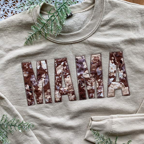 Custom Appliqué Block Word Sweatshirt | Embroidered