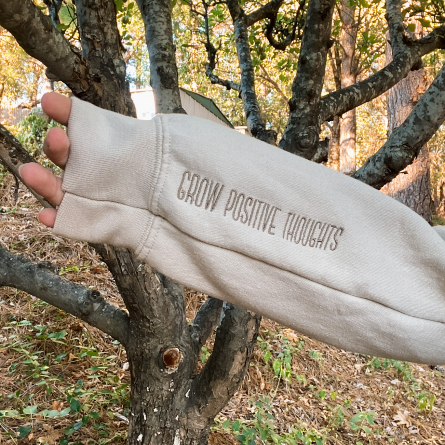 Growing Flowers Positive Thoughts Sweatshirt | Embroidered