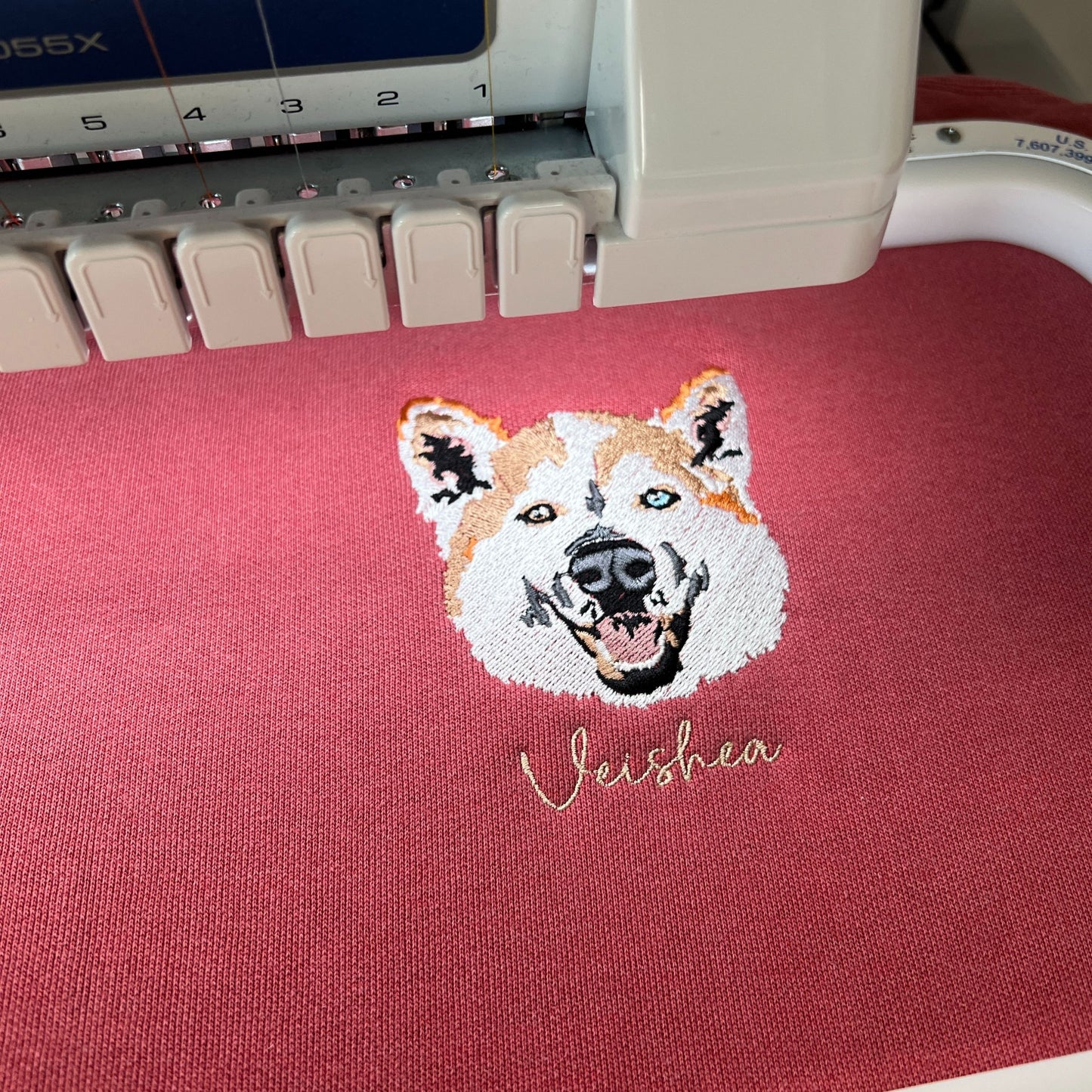 Custom Photo Dog Drawing Chest | Embroidered Apparel