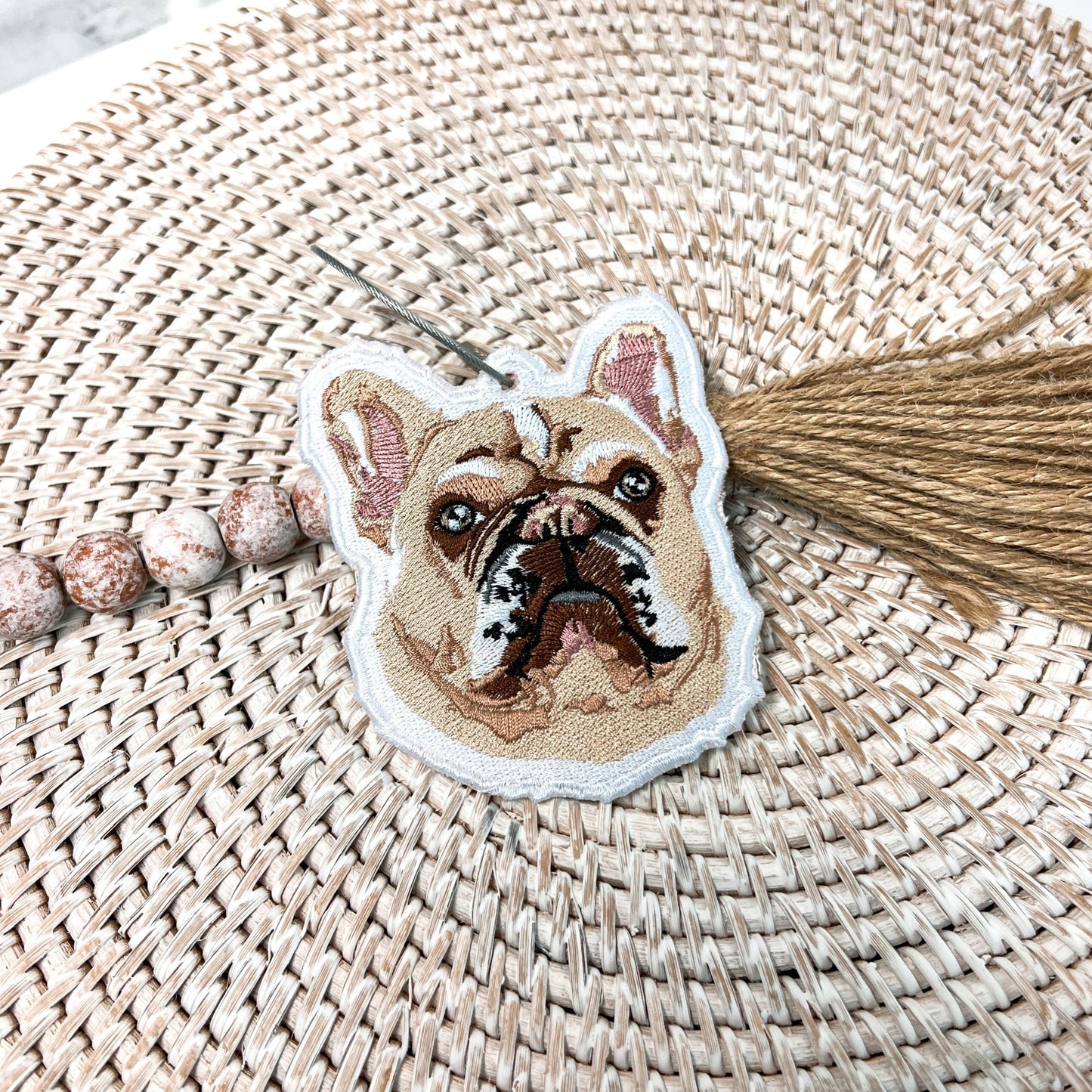 Embroidered Custom Dog Drawing Keychain