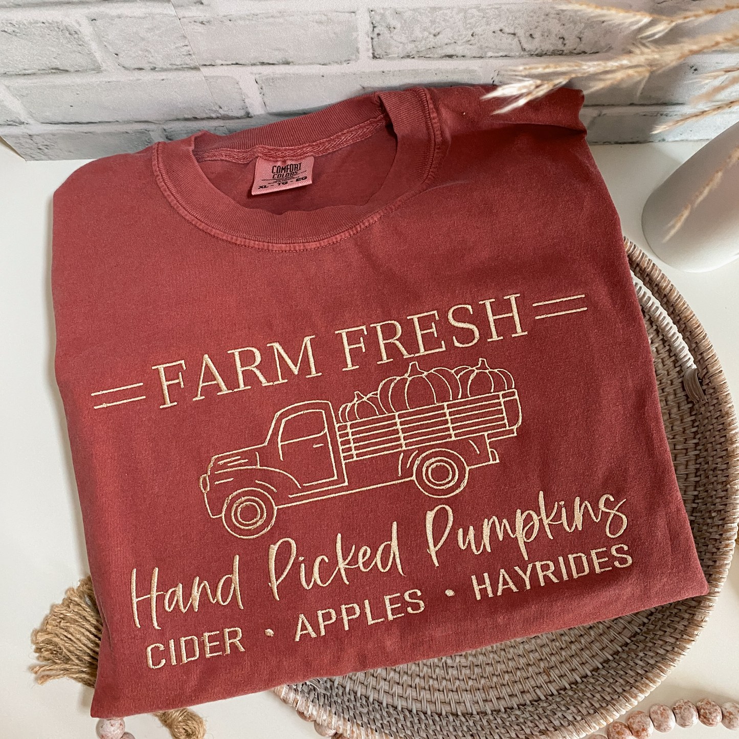 Farm Fresh Hand Picked Pumpkins Sweatshirt | Embroidered