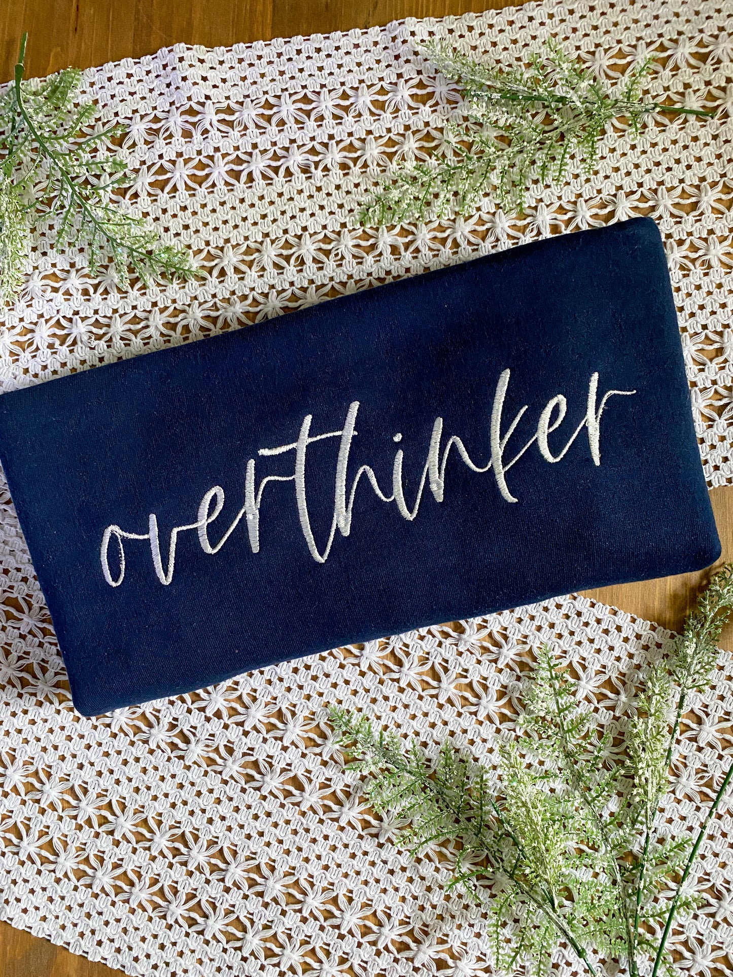 Overthinker Cursive Script Minimal Sweatshirt | Embroidered